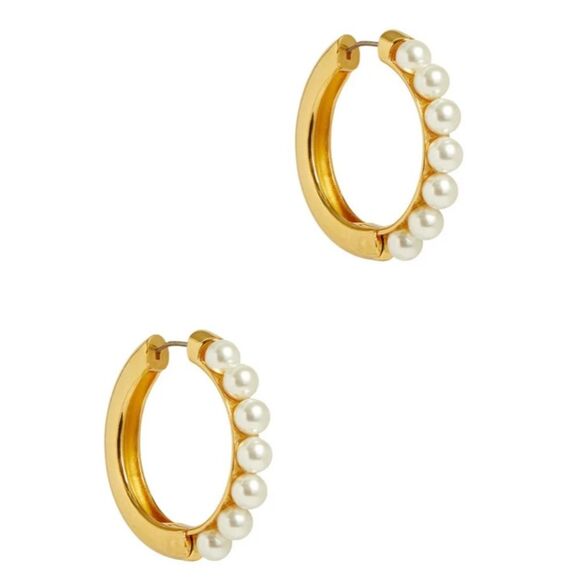 Lele Sadoughi Jewelry - NWOT Lele Sadoughi hoop Pearl earrings